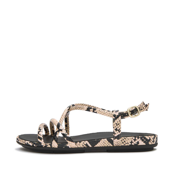 product variation FITFLOP Women's Gracie Snake Hazy Taupe/Black Sandals (ABH-E37) image
