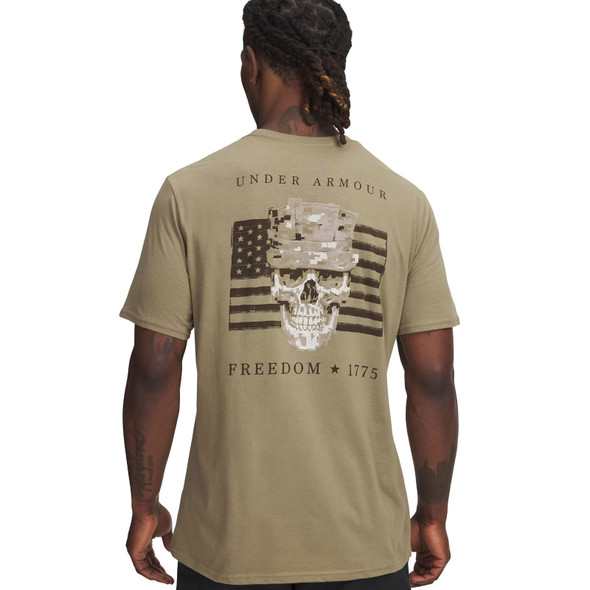 product variation UNDER ARMOUR Men's Freedom By 1775 Federal Tan/Gridiron Brown T-Shirt (6004104-499) image