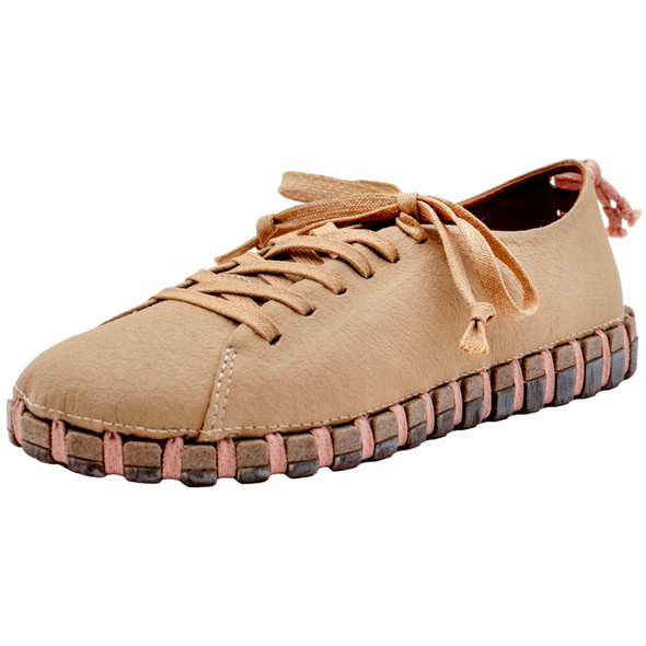 product variation KENGOS Women's Torrey Mushroom Leather Sand Lace Up Shoe (KW1001M-SAND) image