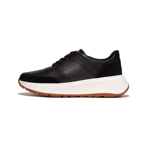 product variation Open Box (Damaged package): FITFLOP F-Mode Leather/Suede Flatform Sneakers, Color: Black, Size: 9 (FR1-001-070) image