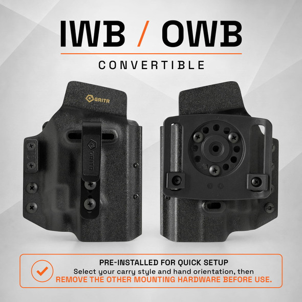 product variation GRITR OMNI IWB/OWB Ambidextrous Kydex Holster - TLR7/8 Required, Fits Glock, Sig, S&W & More image