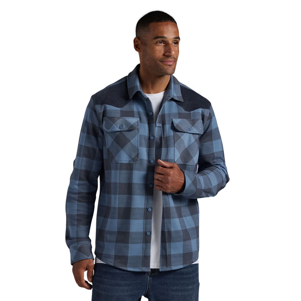 product variation BORN PRIMITIVE Men's Rugged Woodsman Stretchy Flannel Shirt - Overcast image