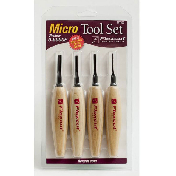 FLEXCUT Shallow U-Gouge Micro Tool Set (MT400)