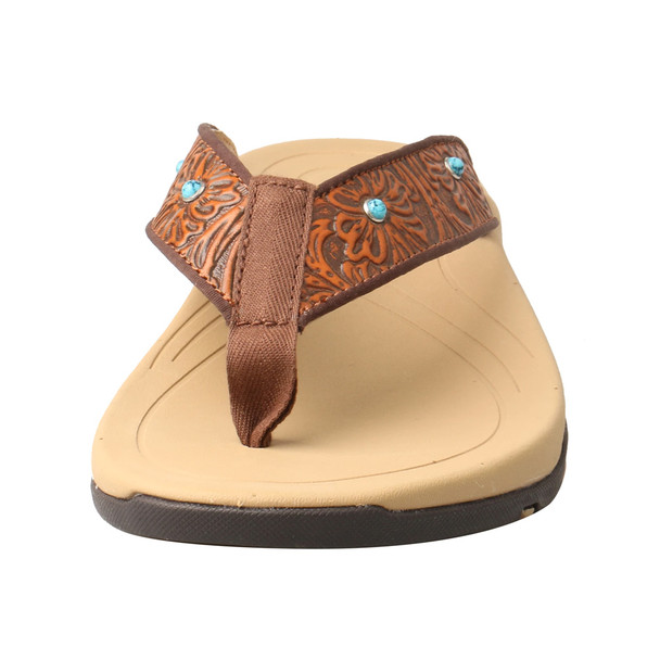 TWISTED X Women's Tan/Tooled Sandal (WSD0033)