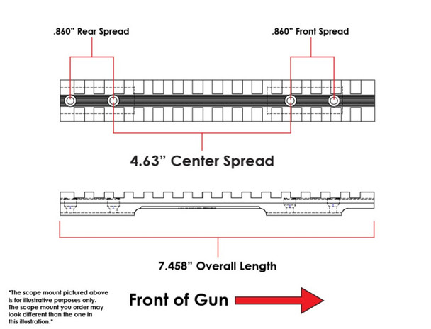 product variation EVOLUTION GUN WORKS Savage Round Back Long Action Picatinny Rail 0 MOA Scope Mount (41100) image