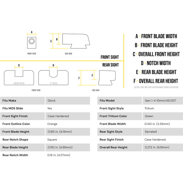 product variation AMERIGLO Protector Sight Set for Glock Gen 1-4 10mm/.45/.357 (GL-434) image