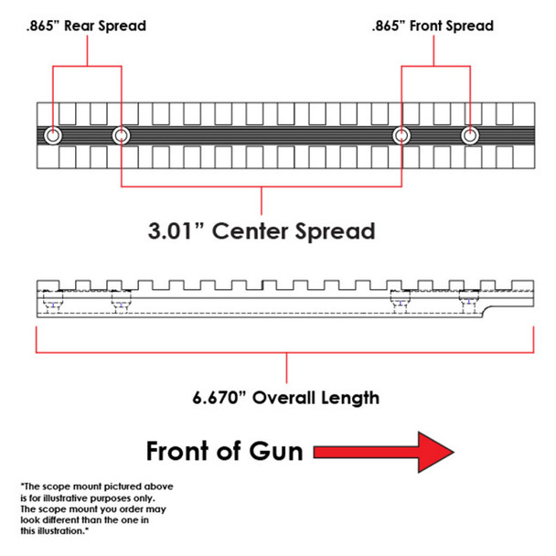 product variation EVOLUTION GUN WORKS Ruger American Short Action 0 MOA Scope Mount (46150) image