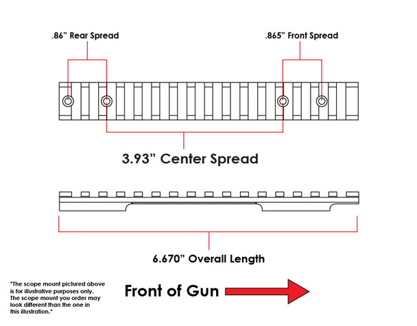 EVOLUTION GUN WORKS HD Savage Round Back Short Action Picatinny Scope Base 20 MOA (80302)