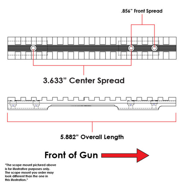 product variation EVOLUTION GUN WORKS Remington 660/600 Mohawk 0 MOA Picatinny Rail Scope Mount (40500) image