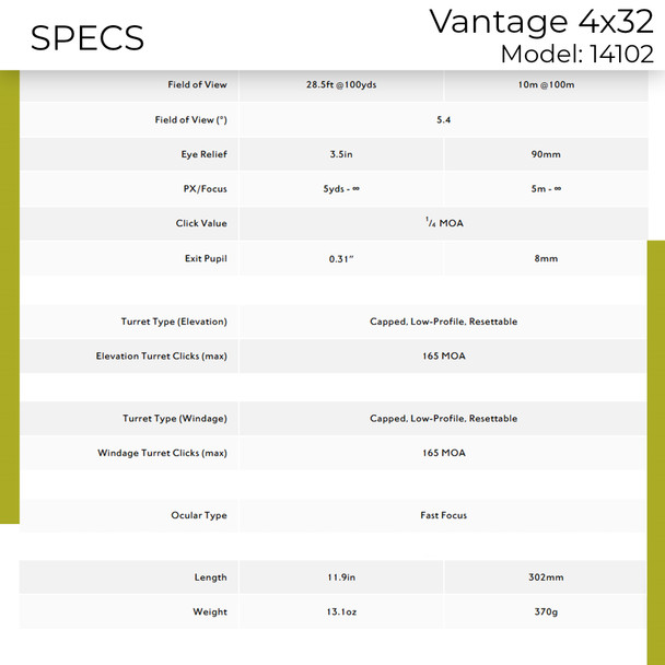 product variation HAWKE Vantage AO 4x32mm 1in Riflescope (14102) image