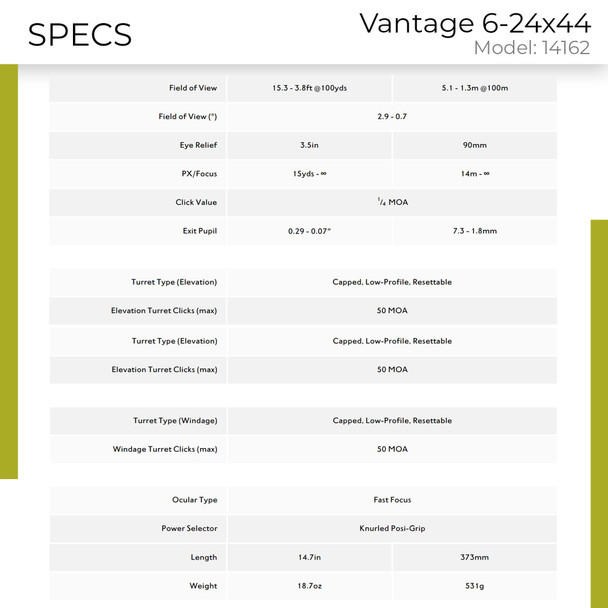 product variation HAWKE Vantage SF 6-24x44mm 1in Riflescope (14162) image