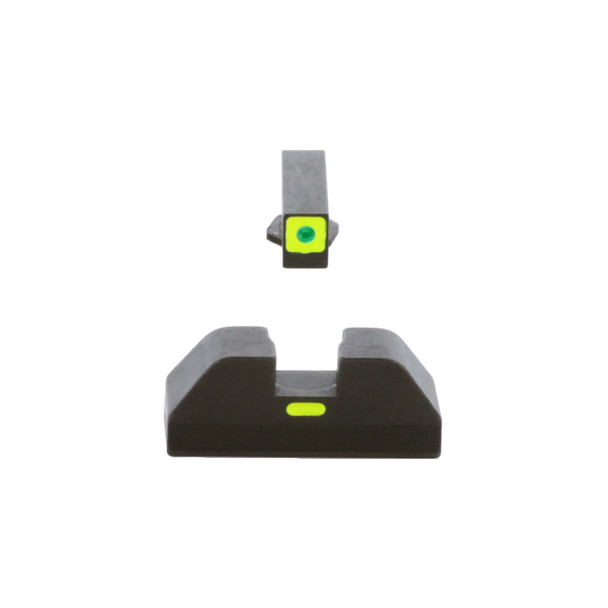 AMERIGLO For Glock CAP Green Tritium LumiGreen Square Outline Front and Lime Green Line Rear Sights (GL-605)