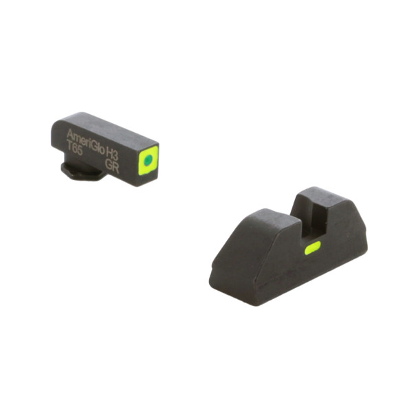 product variation AMERIGLO For Glock CAP Green Tritium LumiGreen Square Outline Front and Lime Green Line Rear Sights (GL-605) image