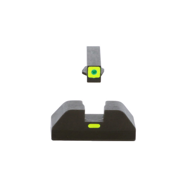 product variation AMERIGLO For Glock CAP Green Tritium LumiGreen Square Outline Front and Lime Green Line Rear Sights (GL-605) image