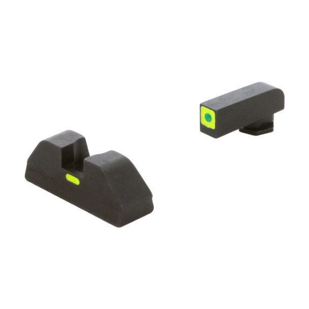 product variation AMERIGLO For Glock CAP Green Tritium LumiGreen Square Outline Front and Lime Green Line Rear Sights (GL-605) image