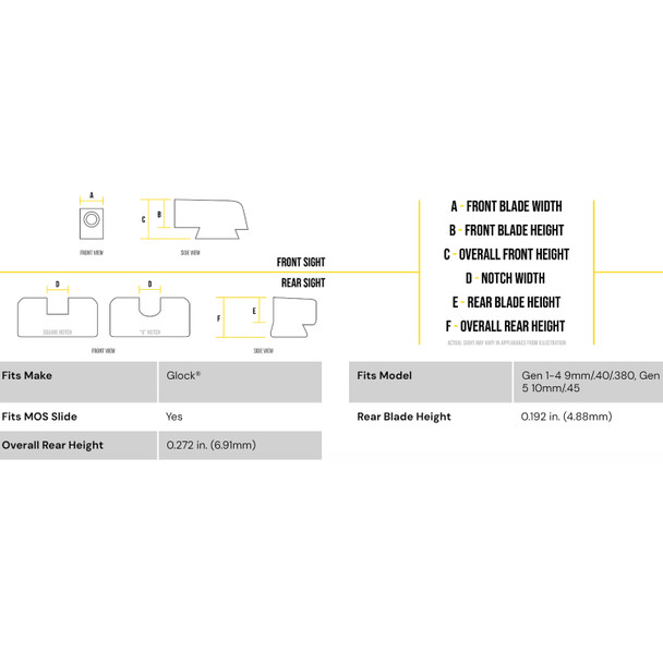 product variation AMERIGLO CAP Night Sight Set For Glock Gen 1-4 17,19,22,23,24,26,27,33,34,35,37,38,39 (GL-616) image