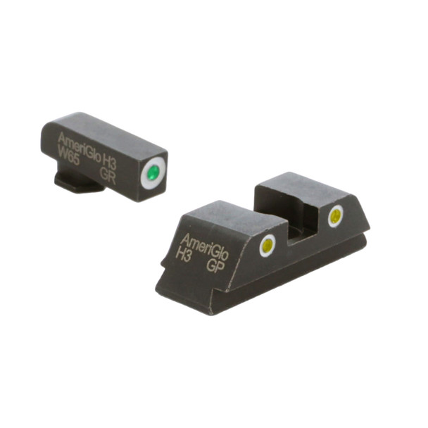 product variation AmeriGlo Classic 3 dot night sights for Gen 1-4 Glock with green tritium front and yellow tritium rear image