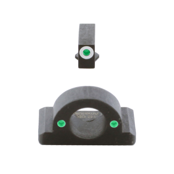 AMERIGLO For Glock Ghost Ring Green with White Outline Front & Green Rear Sights (GL-125)