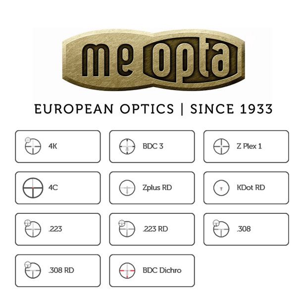 MEOPTA Optika6 2.5-15x44 30mm SFP Illuminated 223 RD Riflescope (653626)