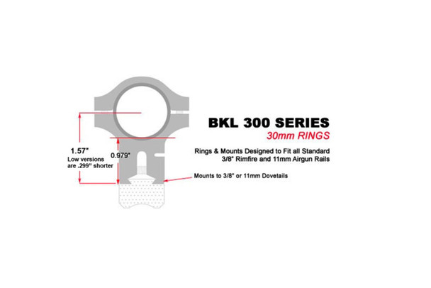 product variation BKL Long 30mm Medium Dovetail Scope Rings (300-S) image