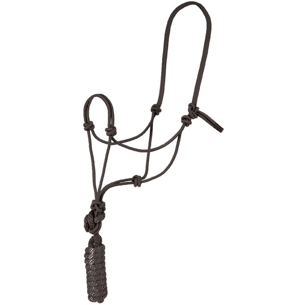 MUSTANG Economy Mountain Black Rope Halter and Lead (8104-D)