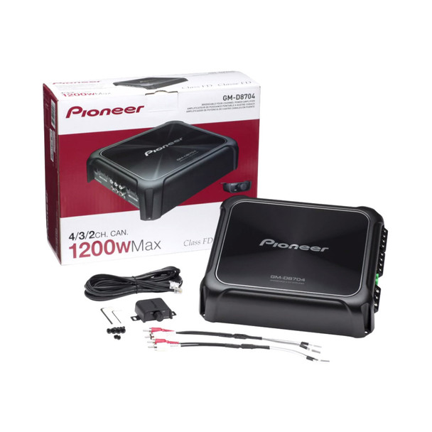 PIONEER GM Series Class-FD 4-CH With Wired Bass Boost Remote Bridgeable Amplifier (GM-D8704)