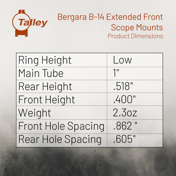 product variation TALLEY Low Extended 1in Ring Set for Remington 700 (93X700) image