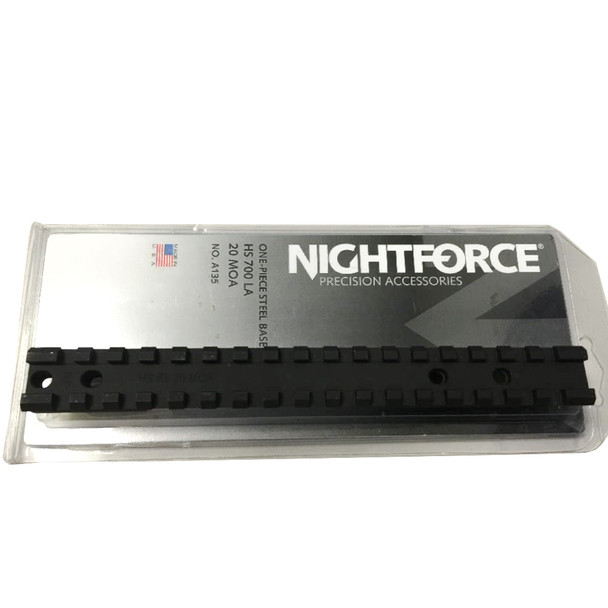 NIGHTFORCE X-Treme Duty HS 700 LA 1pc 20 MOA 8-40 Screws Steel Bases (A135)