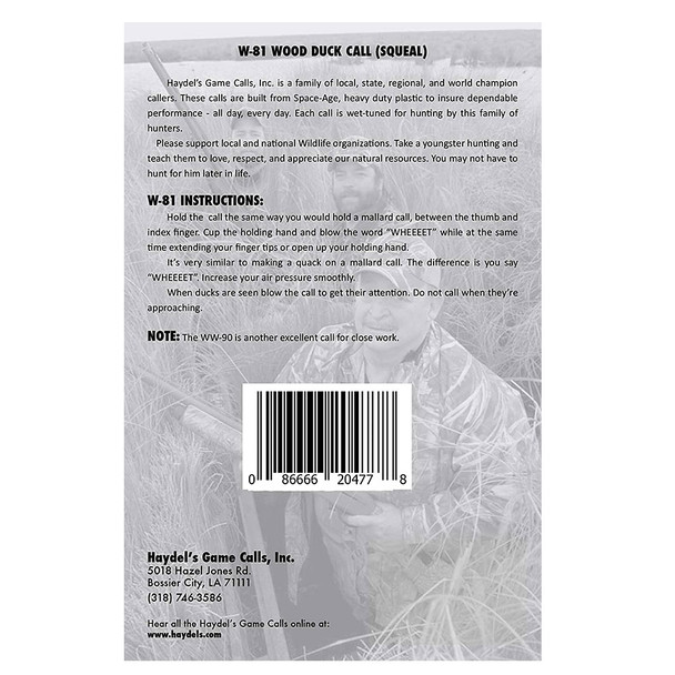 product variation HAYDEL'S GAME CALLS Woodduck Squealer Duck Call (W-81) image