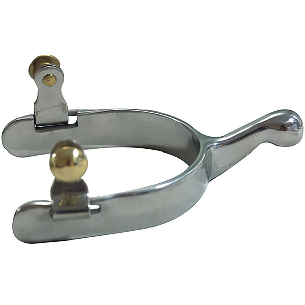 INTREPID INTERNATIONAL Spur Humane Knob End Mens Stainless Steel with Brass Buttons (213302)