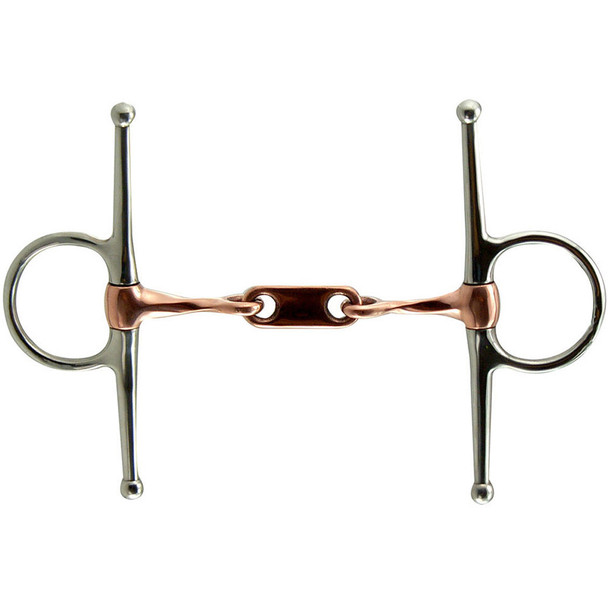 INTREPID INTERNATIONAL Full Cheek Dr. Bristol Slow Twist Copper Mouth 5.5in Snaffle Bit (240635)