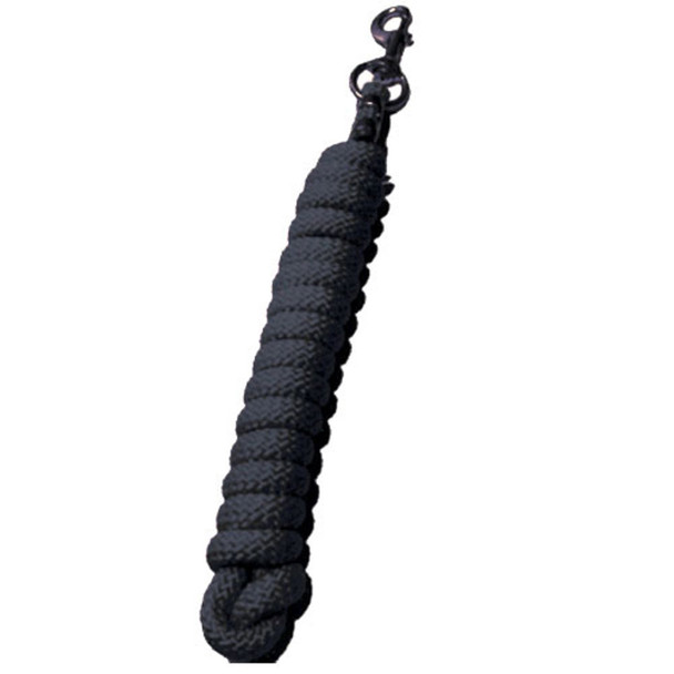 product variation INTREPID INTERNATIONAL 8ft Black Braided Poly Lead Rope with Solid Brass Snap (8SB13) image