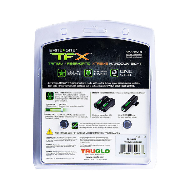 TRUGLO Brite-Site TFX Novak .260/.500 Handgun Sights (TG13NV3A)