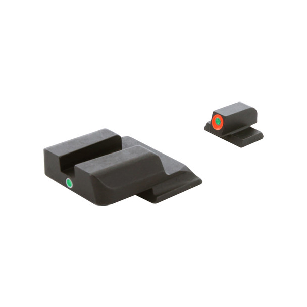 AMERIGLO I-Dot Green Tritium Orange Outline Front/Green Single Dot Rear Night Sight Set (SW-201)