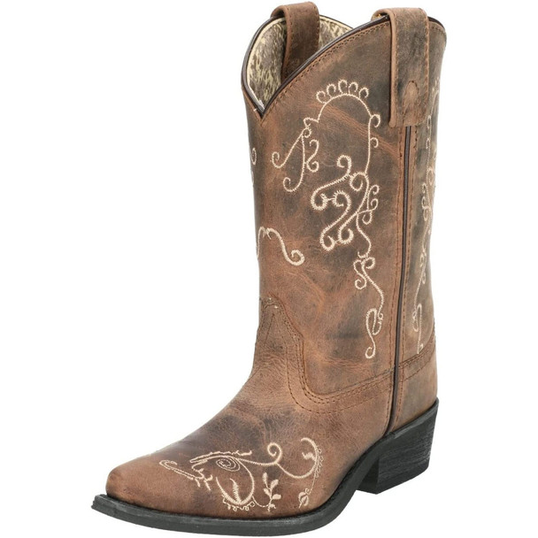 product variation SMOKY MOUNTAIN BOOTS Girls Jolene Brown Waxed Distress Western Boot (3754) image