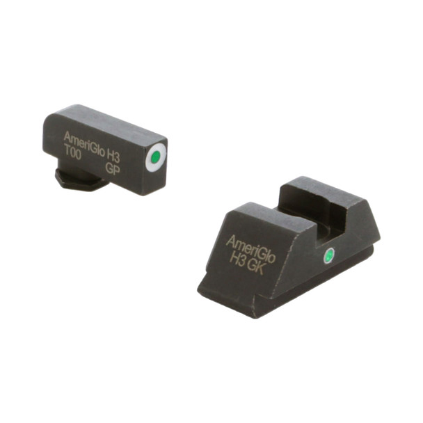 product variation AmeriGlo i-Dot green tritium night sights for Glock 43X and 48 with white front outline image