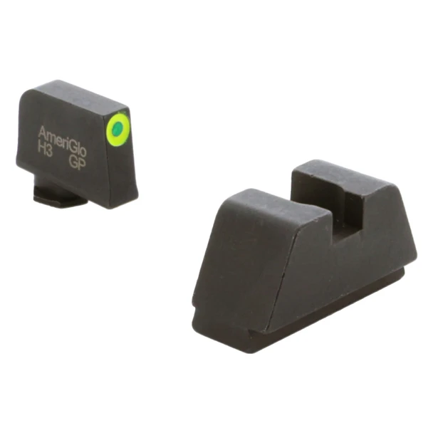 product variation AmeriGlo XL suppressor height Glock sight set with LumiGreen outline front image