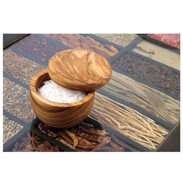 product variation SWISSMAR Napoli Olive Wood Salt Keeper with Removable Lid (OLBX03) image