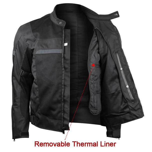 product variation VANCE LEATHERS USA Men's Advanced 3-Season Mesh/Textile CE Armor Motorcycle Jacket image