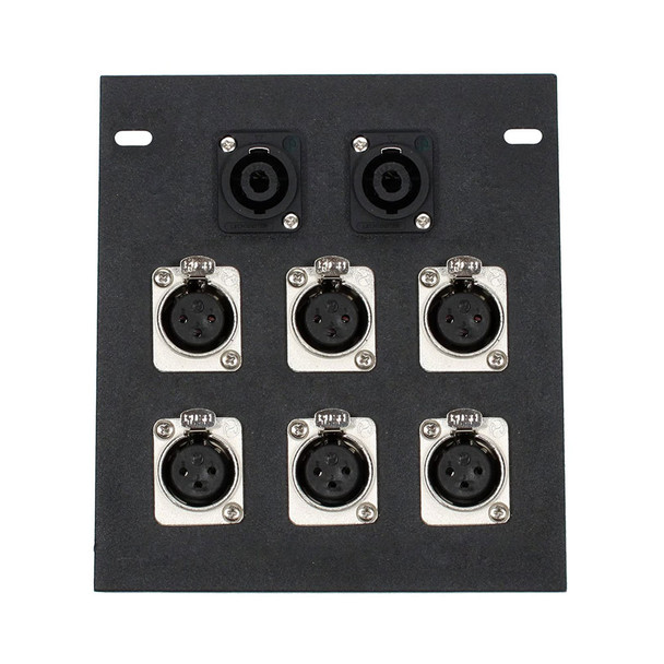 ELITE CORE Recessed Floor Box with 6 XLRF and 2 Speakon Connections (FB6-SP)