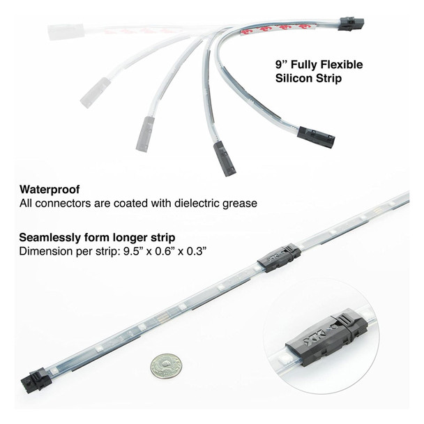 product variation XKGLOW 8x24in Tube + 6x10in Flex Strip XKchrome Smartphone App Controlled LED Accent Car Light Kit (KS-Car-Advance) image