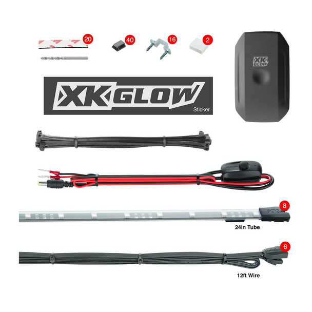 product variation XKGLOW 8x24in Tube XKchrome Smartphone App Controlled LED Accent Car Light Kit (KS-Car-Standard) image
