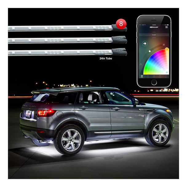 product variation XKGLOW 8x24in Tube XKchrome Smartphone App Controlled LED Accent Car Light Kit (KS-Car-Standard) image