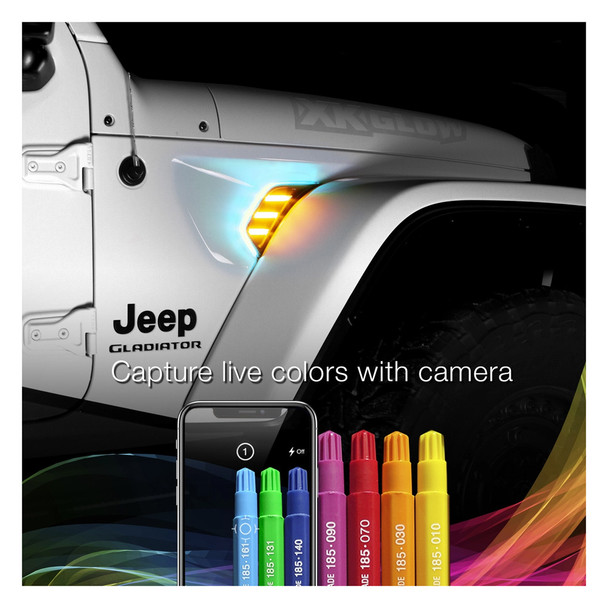 product variation XKGLOW XKchrome Jeep Air Vent Light RGB + Amber Turn Signal And Running (XK-VENT-RGB-KIT) image