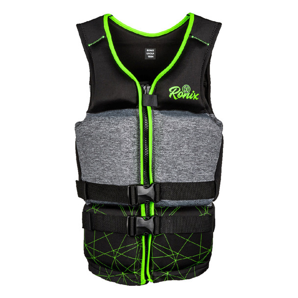 RONIX Drivers Ed Capella 3.0 CGA 75-125lbs Black / Lime Life Vest (214170)