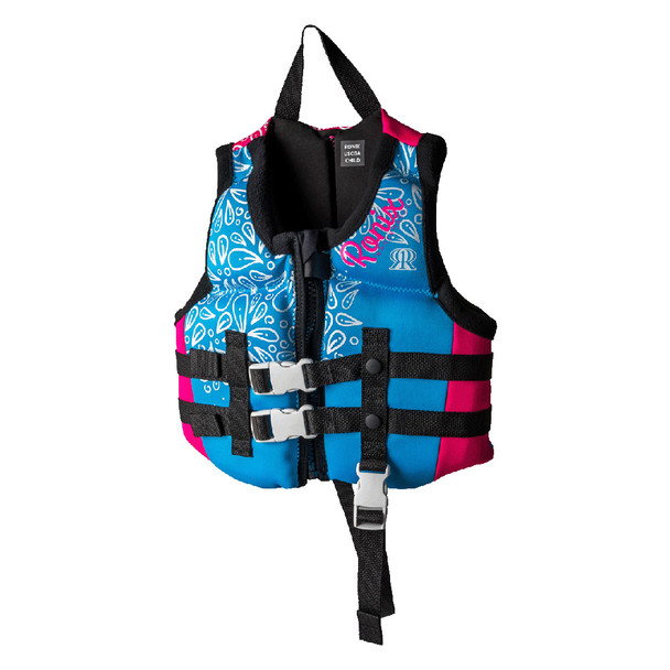 product variation RONIX Girls August CGA Child 30-50lbs Sky Blue / Pink / White Life Vest (214191) image