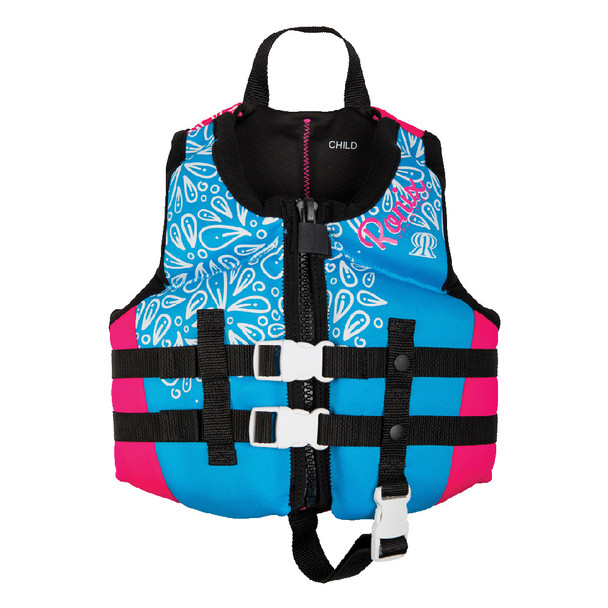 product variation RONIX Girls August CGA Child 30-50lbs Sky Blue / Pink / White Life Vest (214191) image