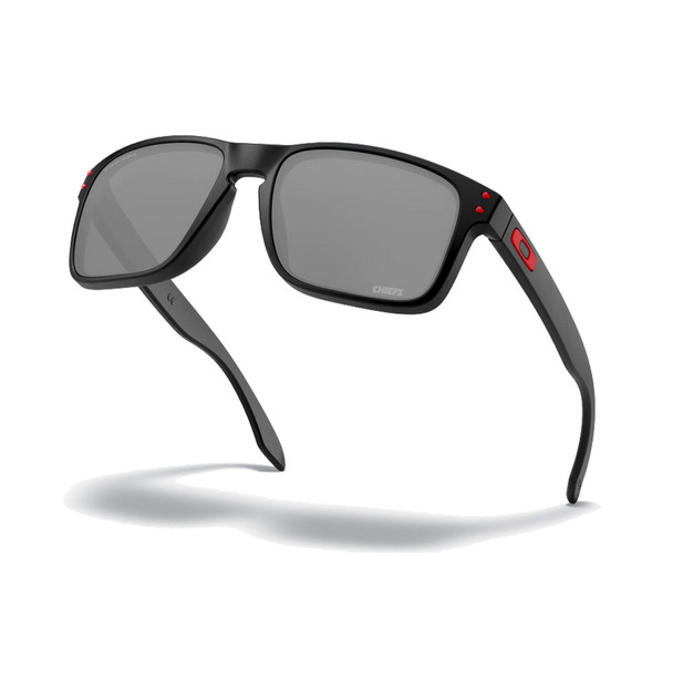OAKLEY Holbrook Kansas Matte Black/Prizm Black Sunglasses with Lens Cleaning Kit & Large Black Leash Kit (OO9102M5+07+103)