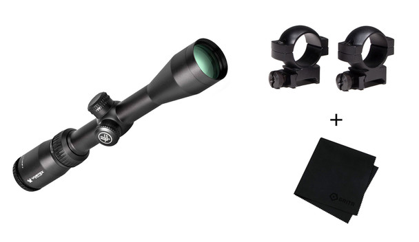 VORTEX Crossfire II 3-9x40mm Dead-Hold-BDC Reticle 1in Riflescope with Hunter 1in Scope Rings and Microfiber Cleaning Cloth (VOR-DBK-04-BDC+RING-H+121-53-BCA+MF)