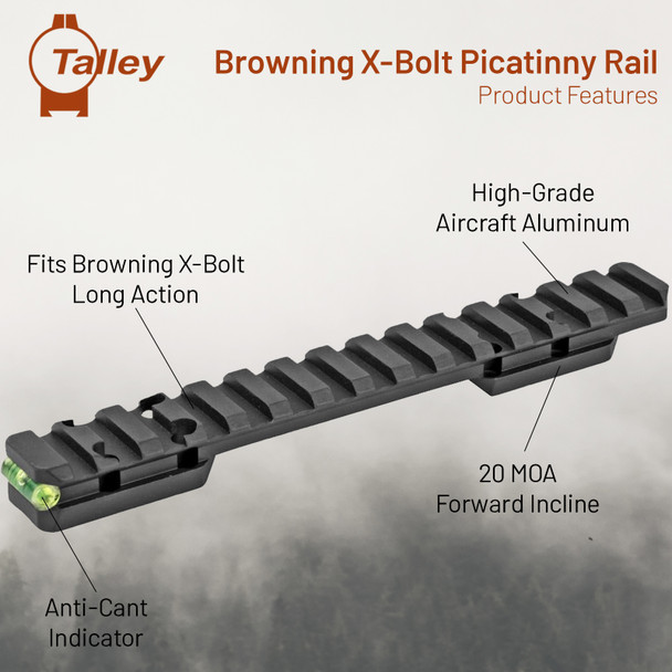 product variation TALLEY Picatinny Base for Browning X-Bolt 20 MOA Long Action with Anti-Cant Indicator (PLM735ACI) image